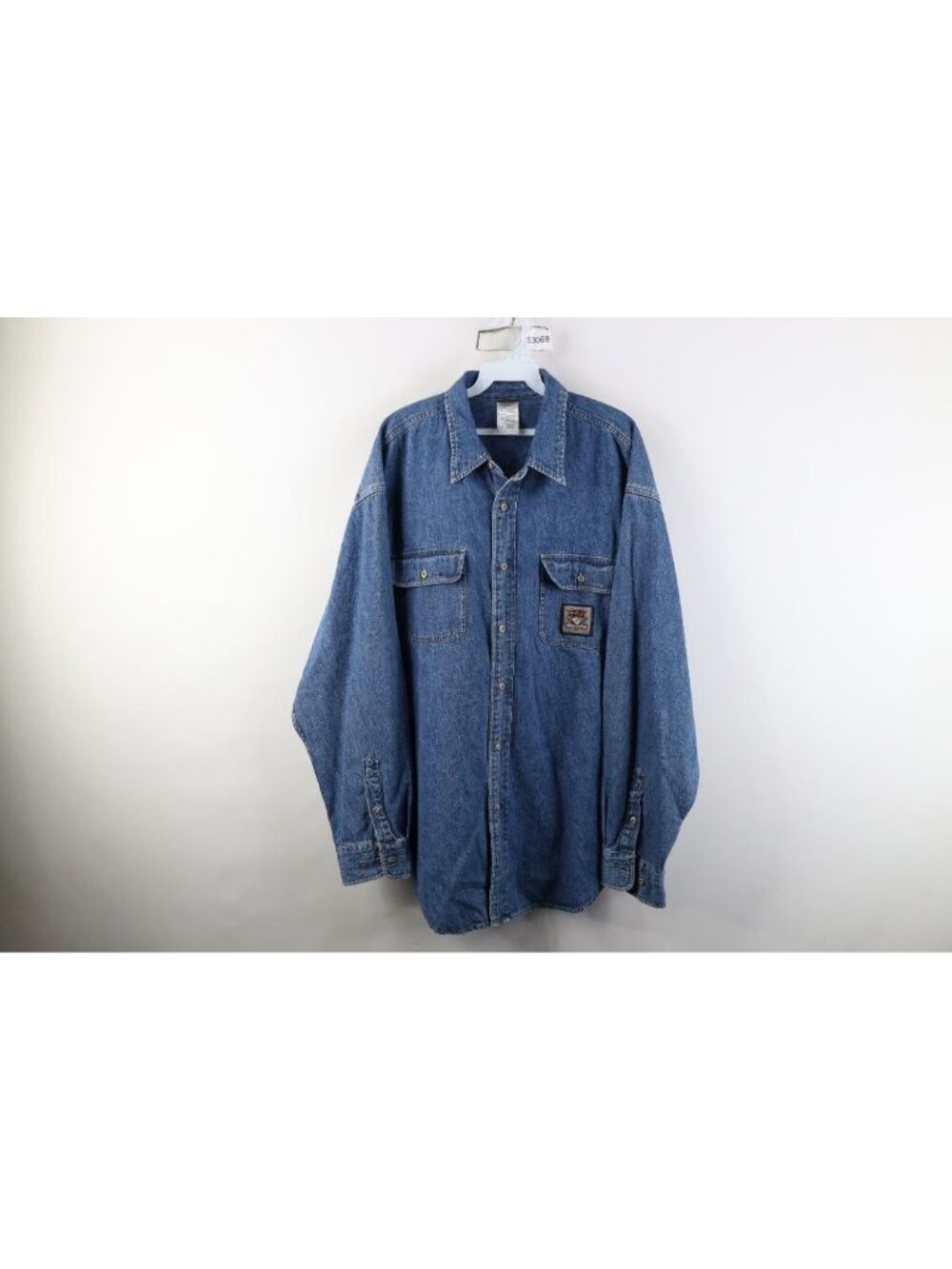 Vintage 90s Harley Davidson x Looney Tuens Mens XL Taz Devil Denim Button Shirt